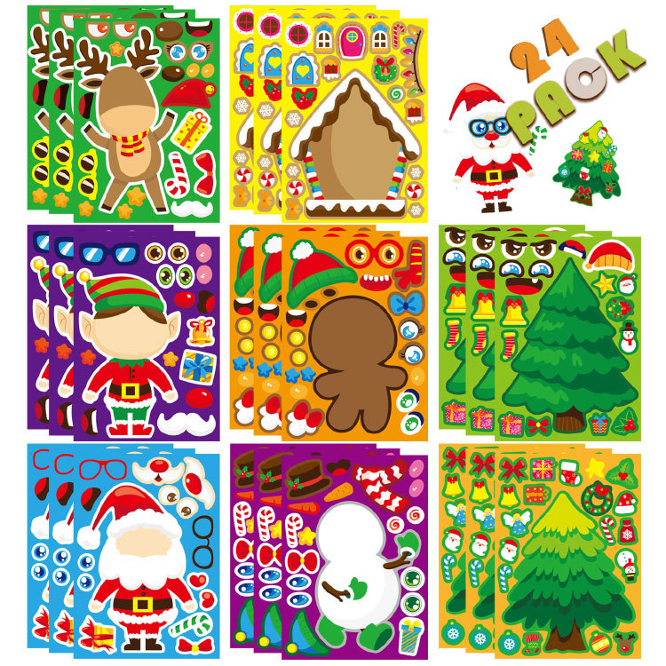 Party Games Instagram - Pegatinas de rompecabezas navideños Kawaii, dibujos